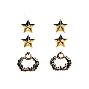 Seyhan Subay Harici �niforma Apolet Yarbay 4 Y�ld�z-2 �elenk  (Metal R�tbe)