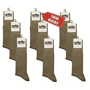 Askeri �orap Haki Renk Diki�siz �orap - Taban Havlulu - Orjinal �stihkak �orap (9 �ift)