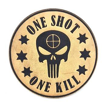 ONE SHOT ONE KILL KESKN NANCI Deri PE - Arma - Askeri Patch
