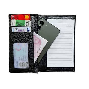 Kalemlikli Not Defteri Czdan , Cep Telefonu Blmeli - Suni Deri -9,5 cm x 17 cm 