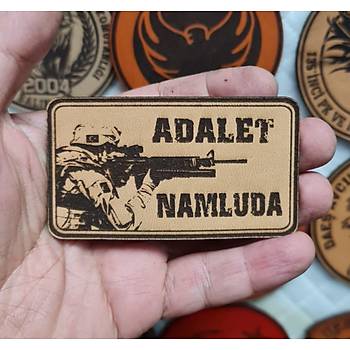 ADALET NAMLUDA Deri PE - Arma - Askeri Patch