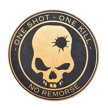 ONE SHOT ONE KILL KESKN NANCI Deri PE - Arma - Askeri Patch