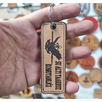 SAT Sualt Taarruz Komutanl Deri Anahtarlk  - Arma - Leather Key Holder