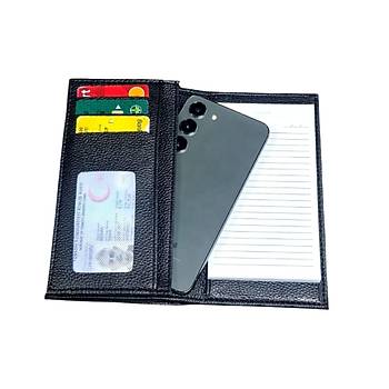 Kalemlikli Not Defteri Czdan , Cep Telefonu Blmeli - Suni Deri -9,5 cm x 17 cm 