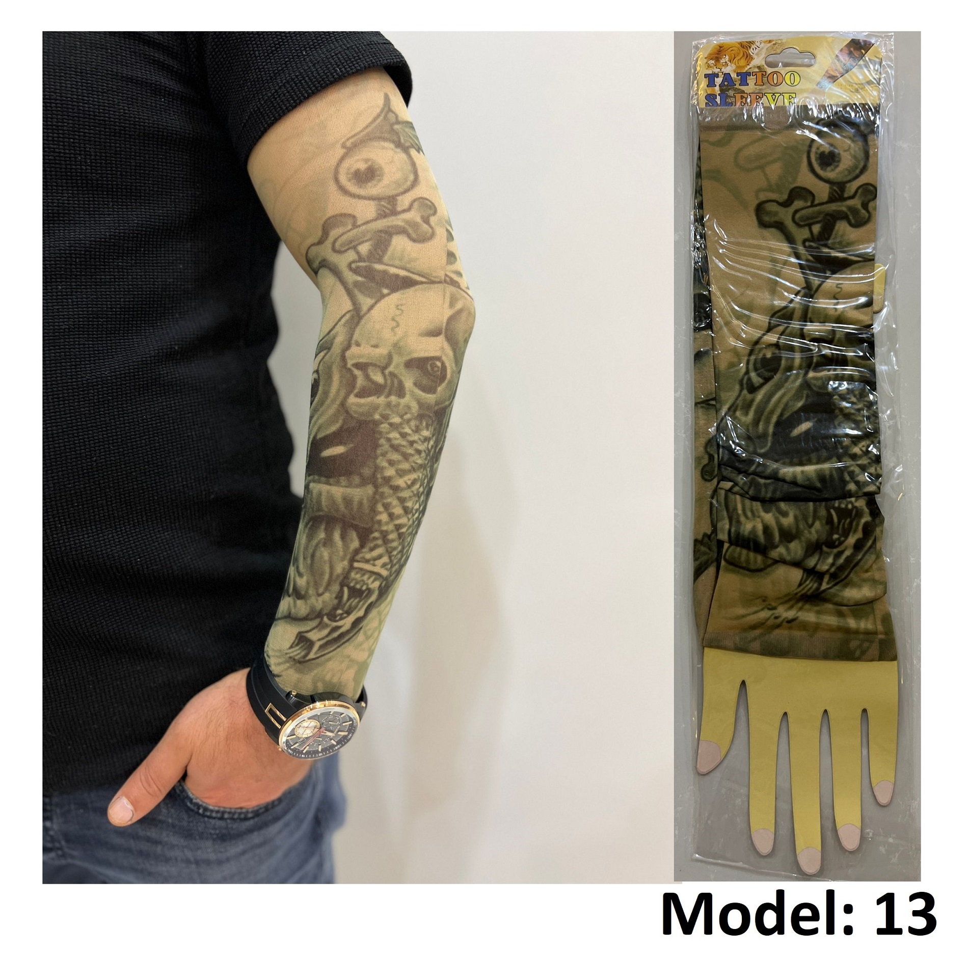 Giyilebilir Dövme Çift Kol 2 Adet Kol Çorap Dövmesi Sleeve tattoo Model13