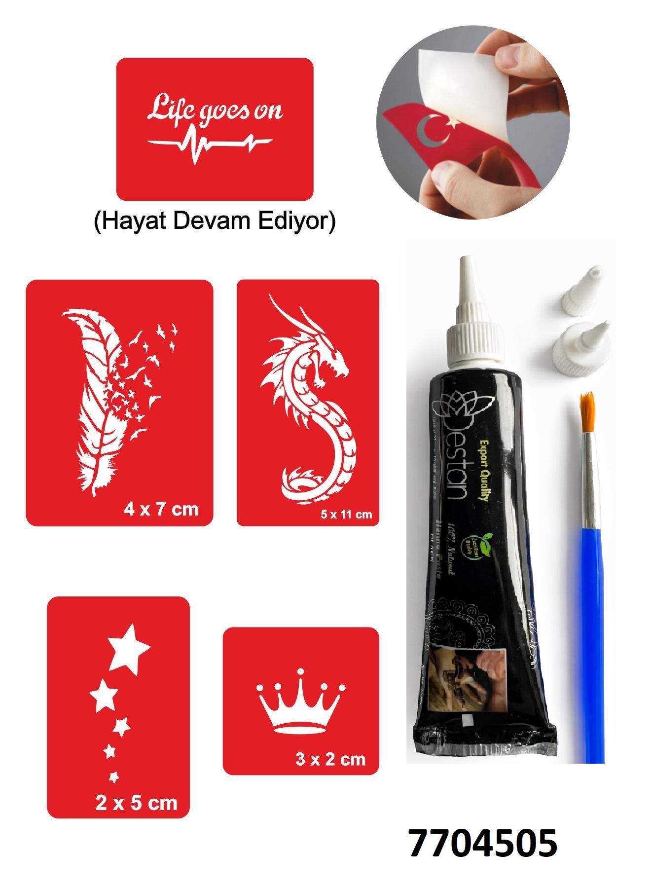 Favori Modeller Hint Kınası ile Geçici Dövme Yapma Seti