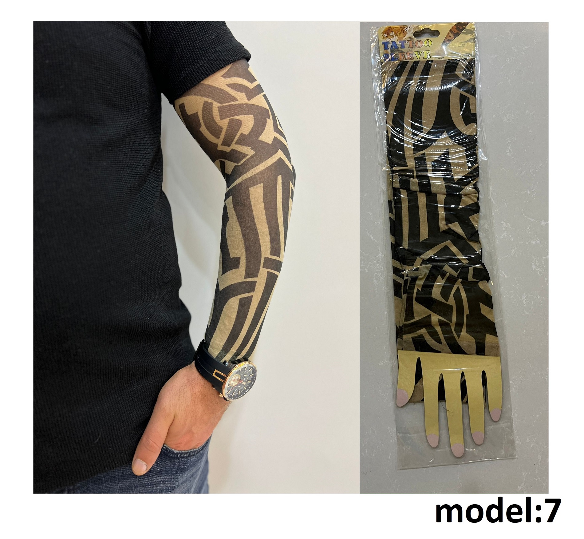 Giyilebilir Dövme Çift Kol 2 Adet Kol Çorap Dövmesi Sleeve tattoo Model7