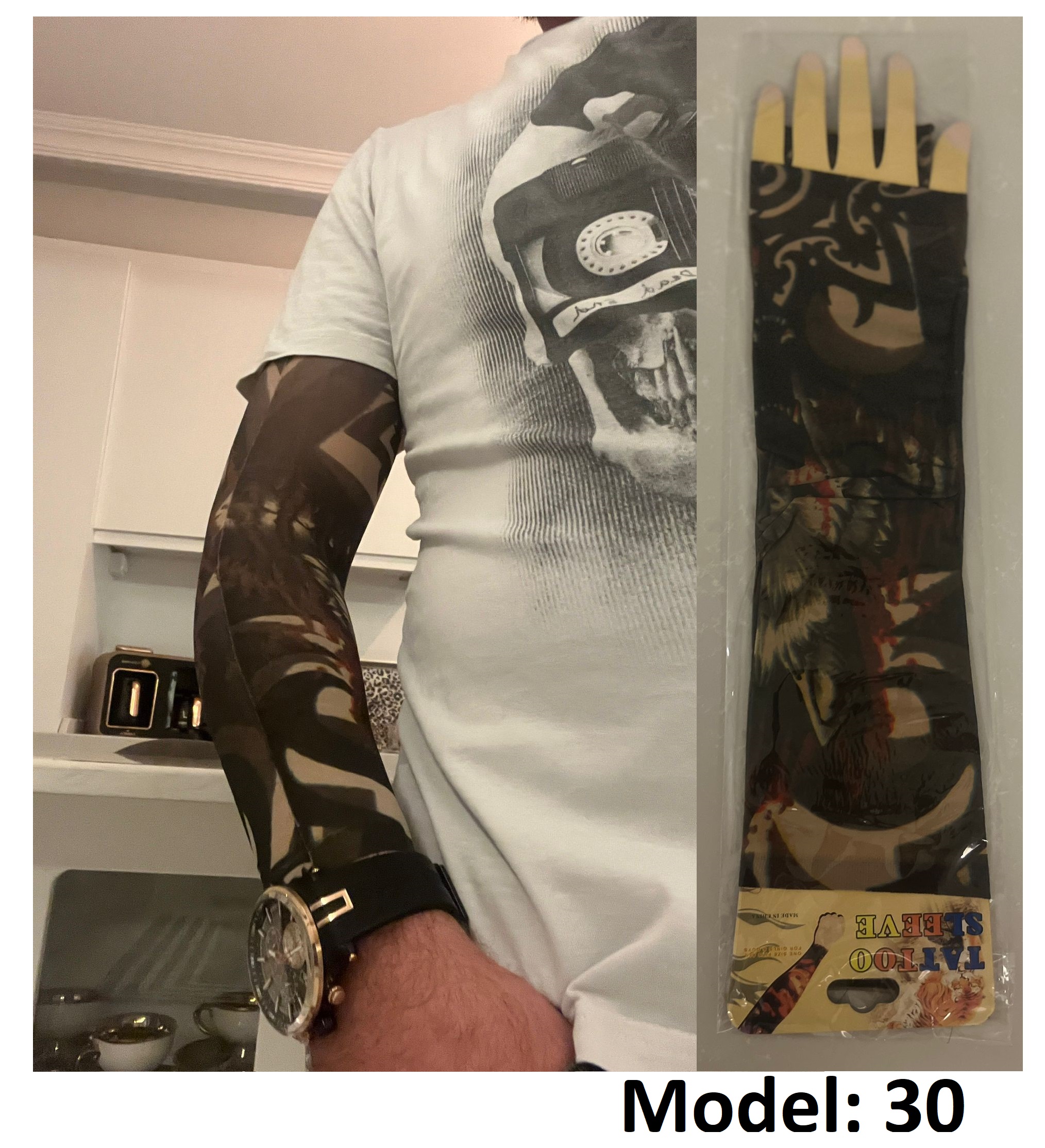 Giyilebilir Dövme Çift Kol 2 Adet Kol Çorap Dövmesi Sleeve tattoo Model30