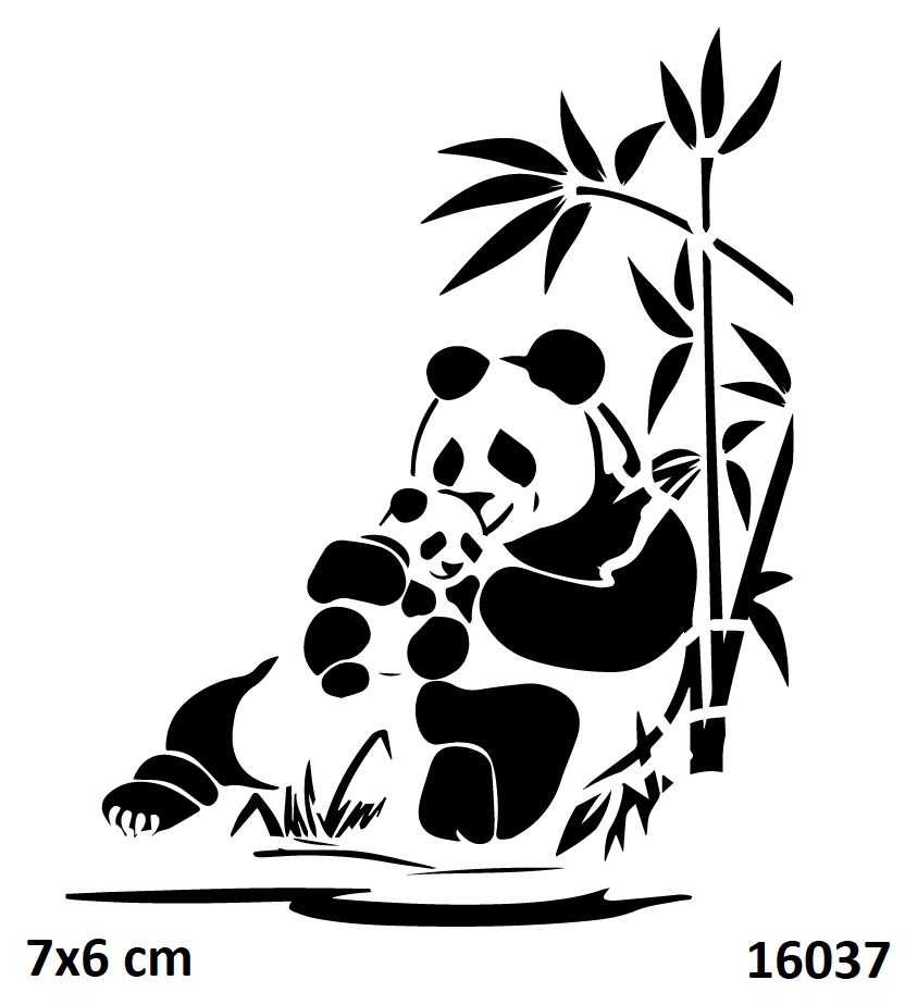 Panda ve Yavrusu Geçici Dövme Şablonu