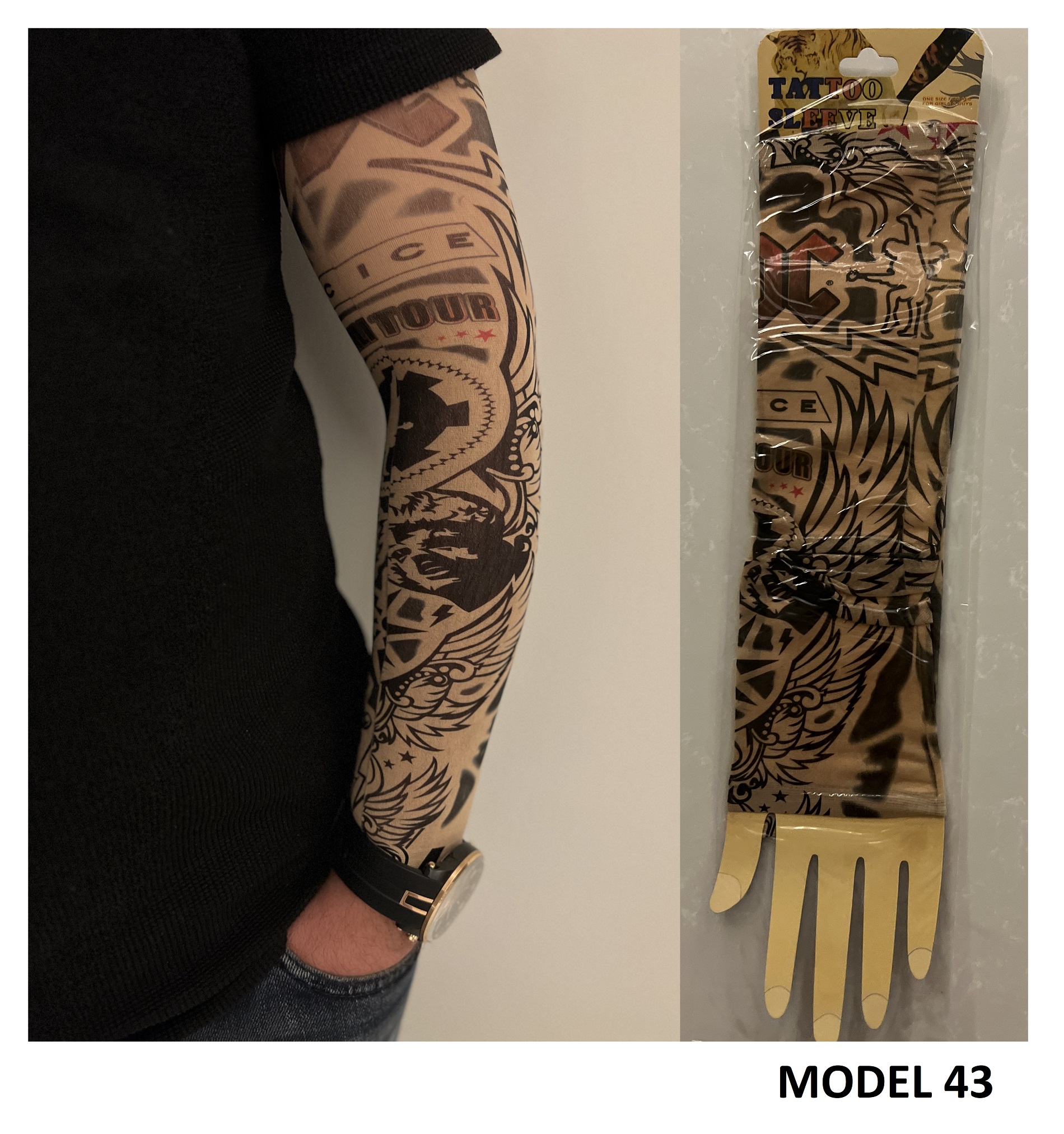Giyilebilir Dövme Çift Kol 2 Adet Kol Çorap Dövmesi Sleeve tattoo Model43