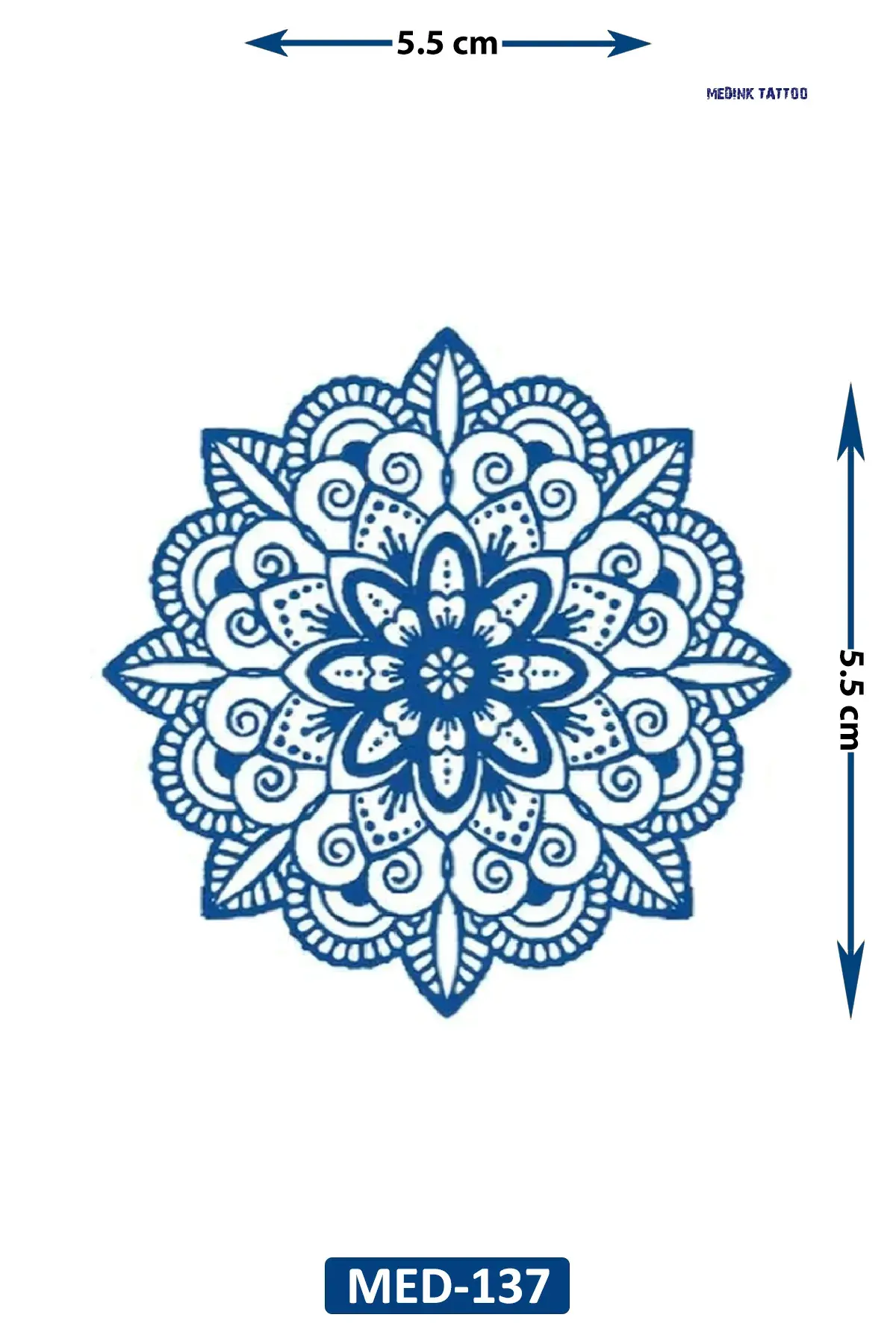 Mandala 5 cm Minimal geçici Dövme Yarı Kalıcı Geçici Dövme
