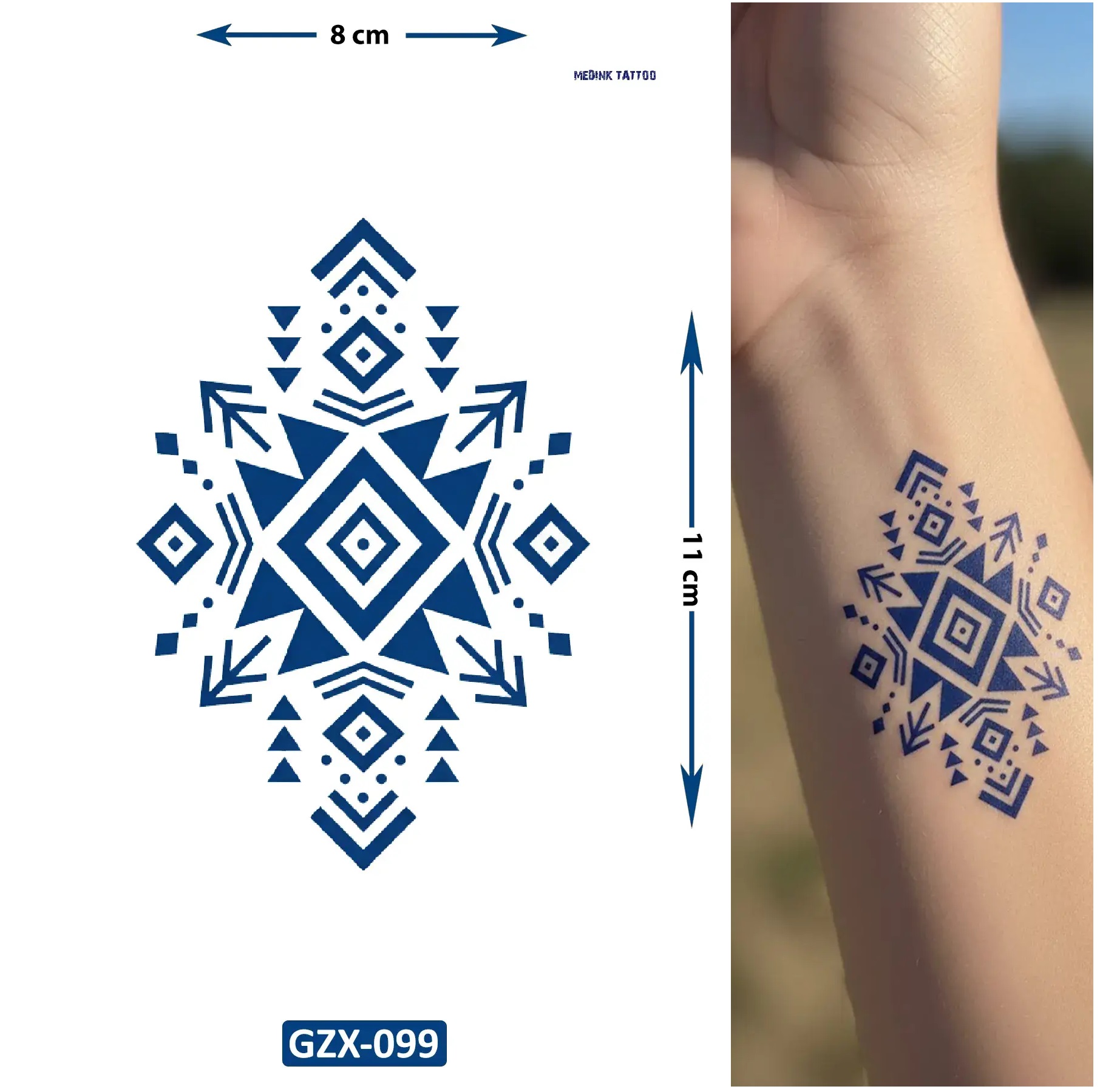 Motif Yarı Kalıcı Geçici Dövme Yapıştırma Dövme