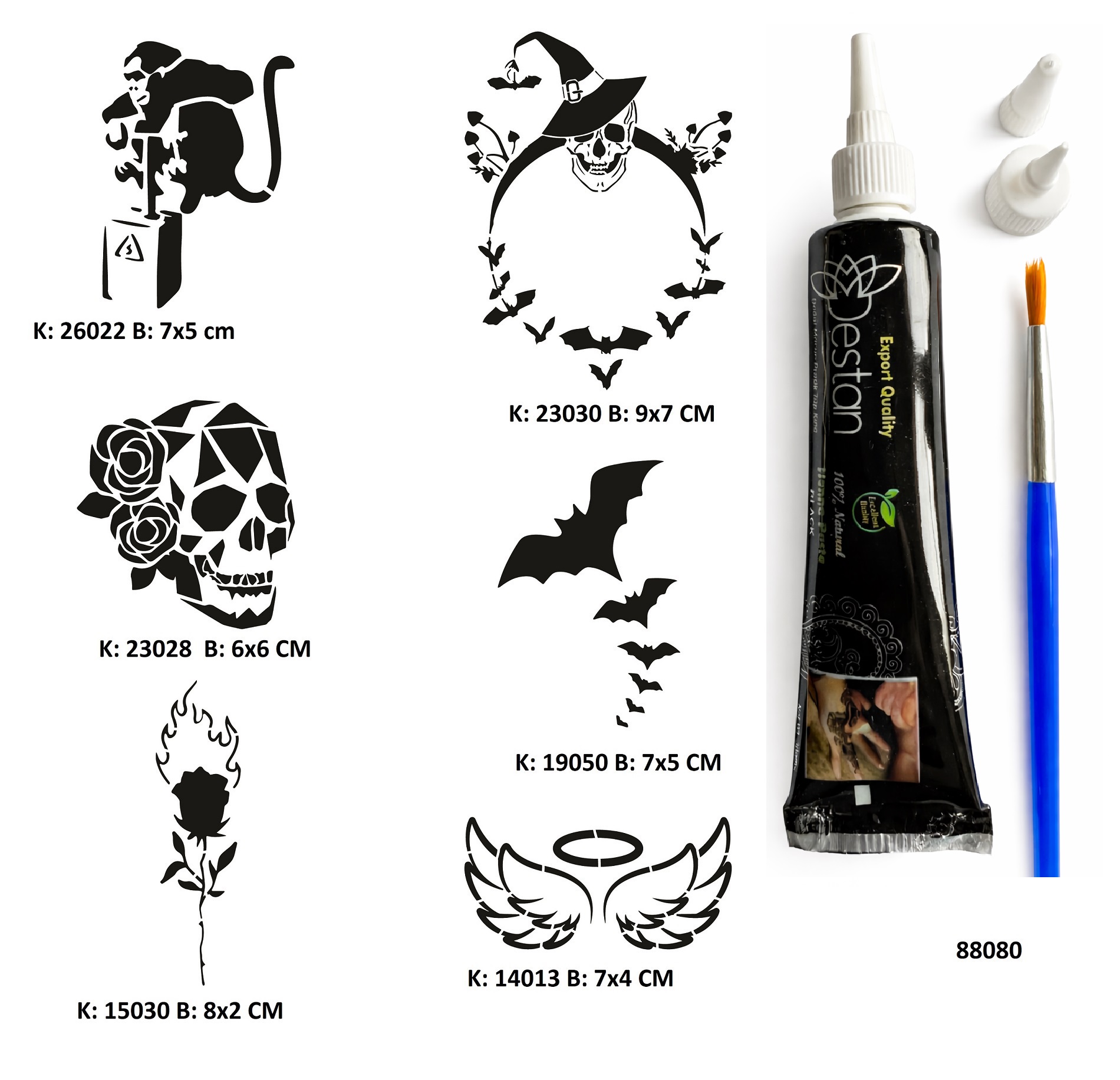 Sıradışı Hayatlar Tüp Kına ve Fırça hediyeli Tattoo Geçici Dövme Seti