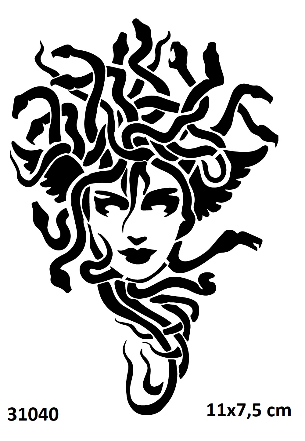 Medusa Yılan Saçlı Kadın Geçici Dövme Şablonu Stencil Kalıp