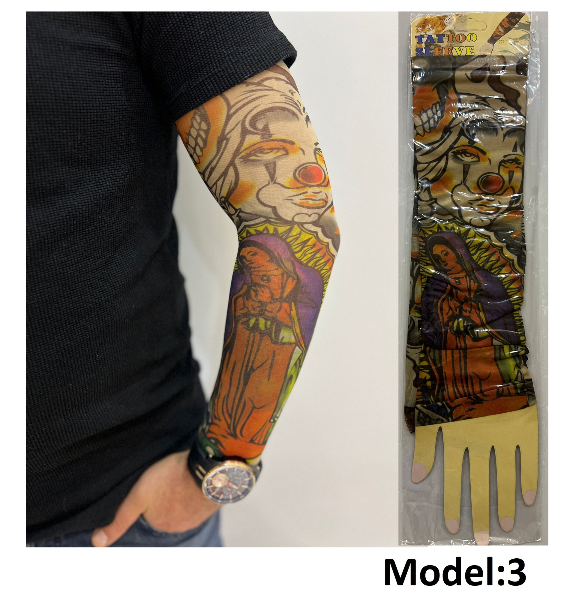 Giyilebilir Dövme Çift Kol 2 Adet Kol Çorap Dövmesi Sleeve tattoo Model3