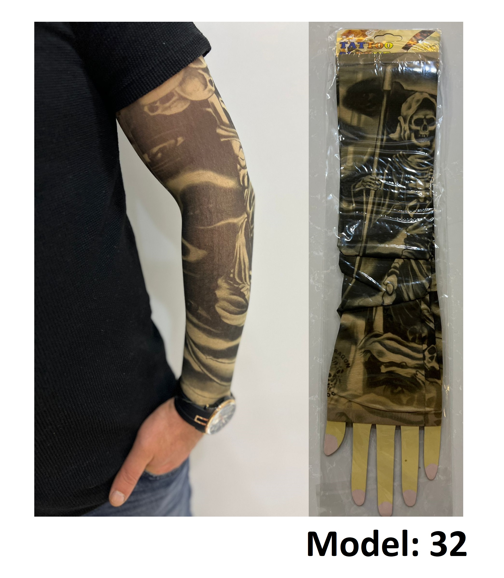 Giyilebilir Dövme Çift Kol 2 Adet Kol Çorap Dövmesi Sleeve tattoo Model32