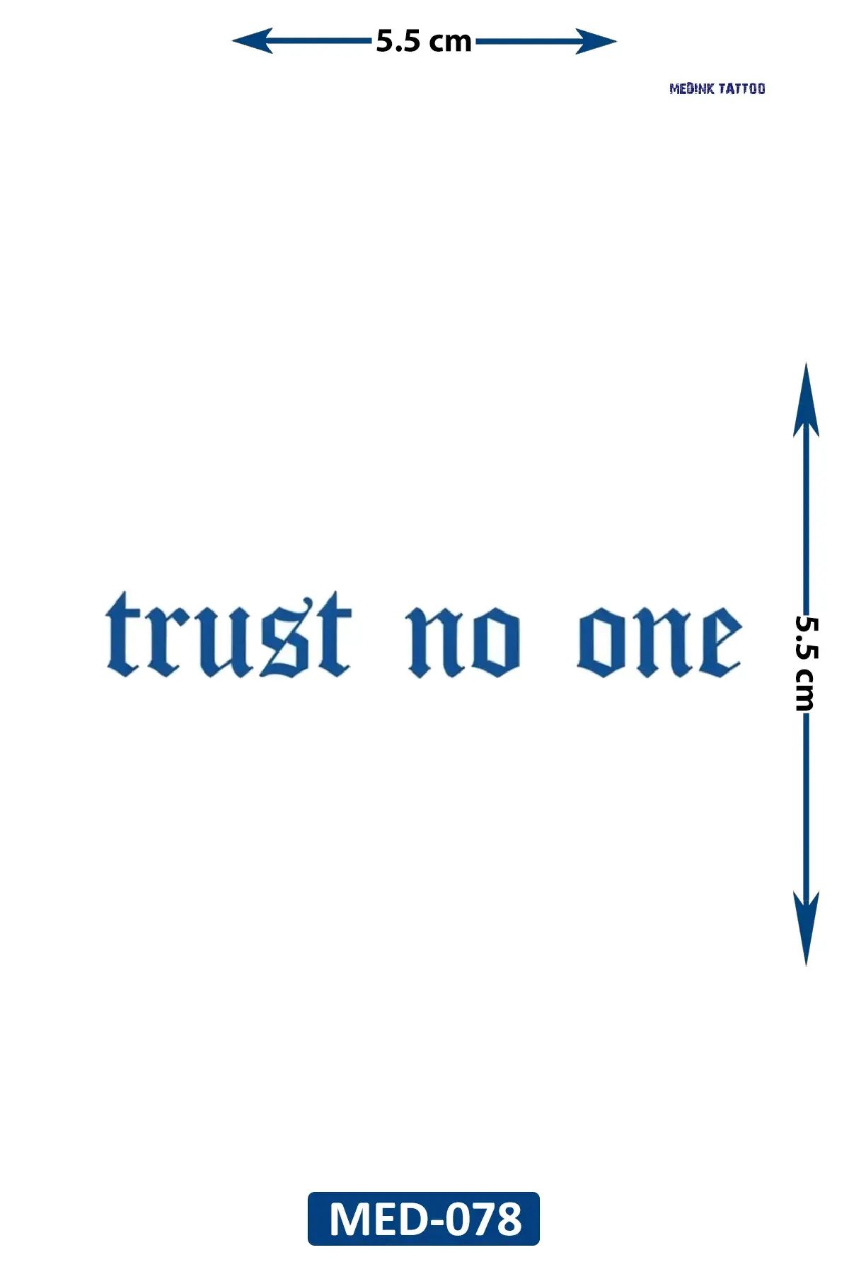 Trust No One 5 cm Minimal geçici Dövme Yarı Kalıcı Geçici Dövme