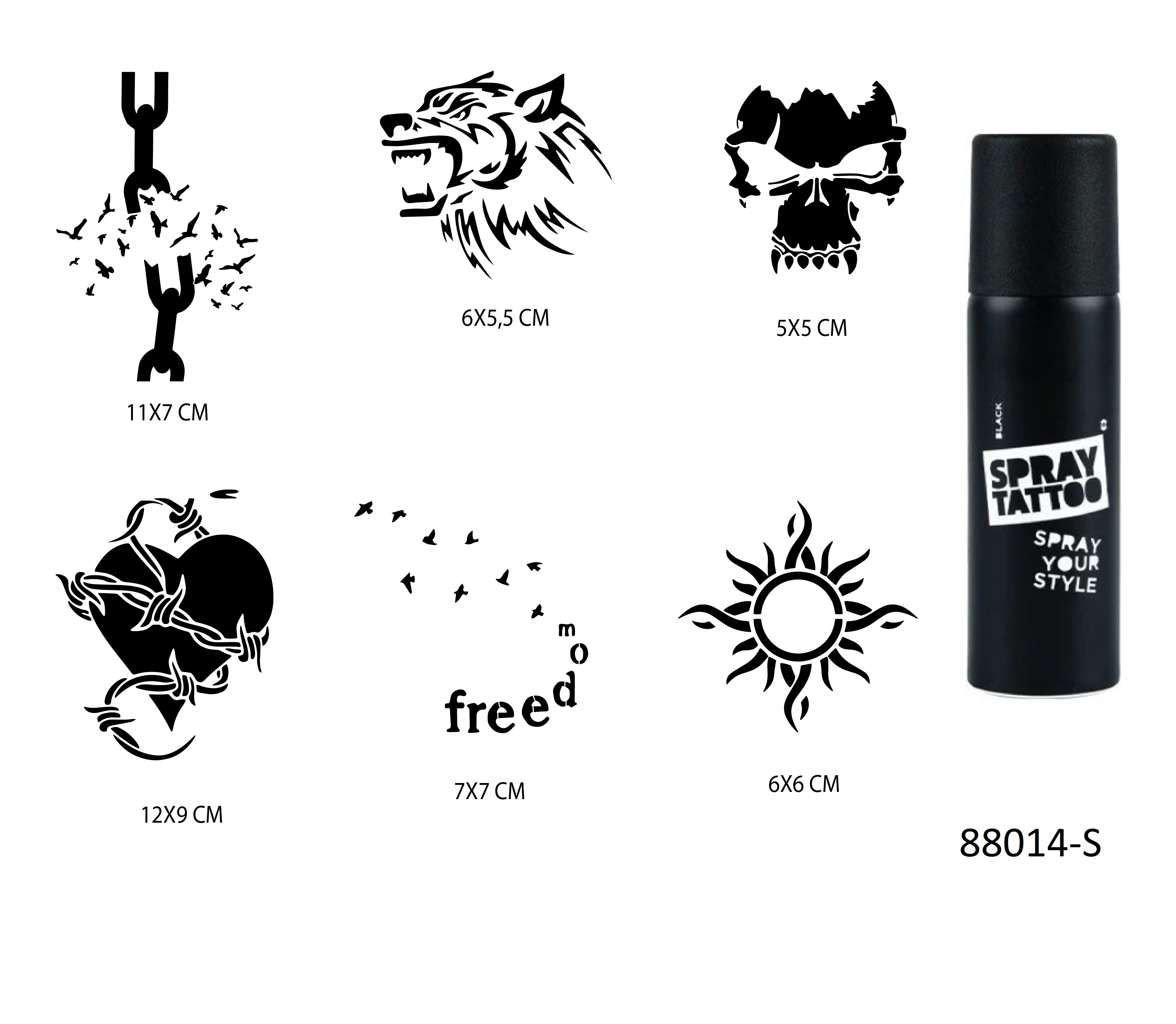 Güneş Ve Özgürlük Geçici Sprey Dövme Seti Spray Tatto