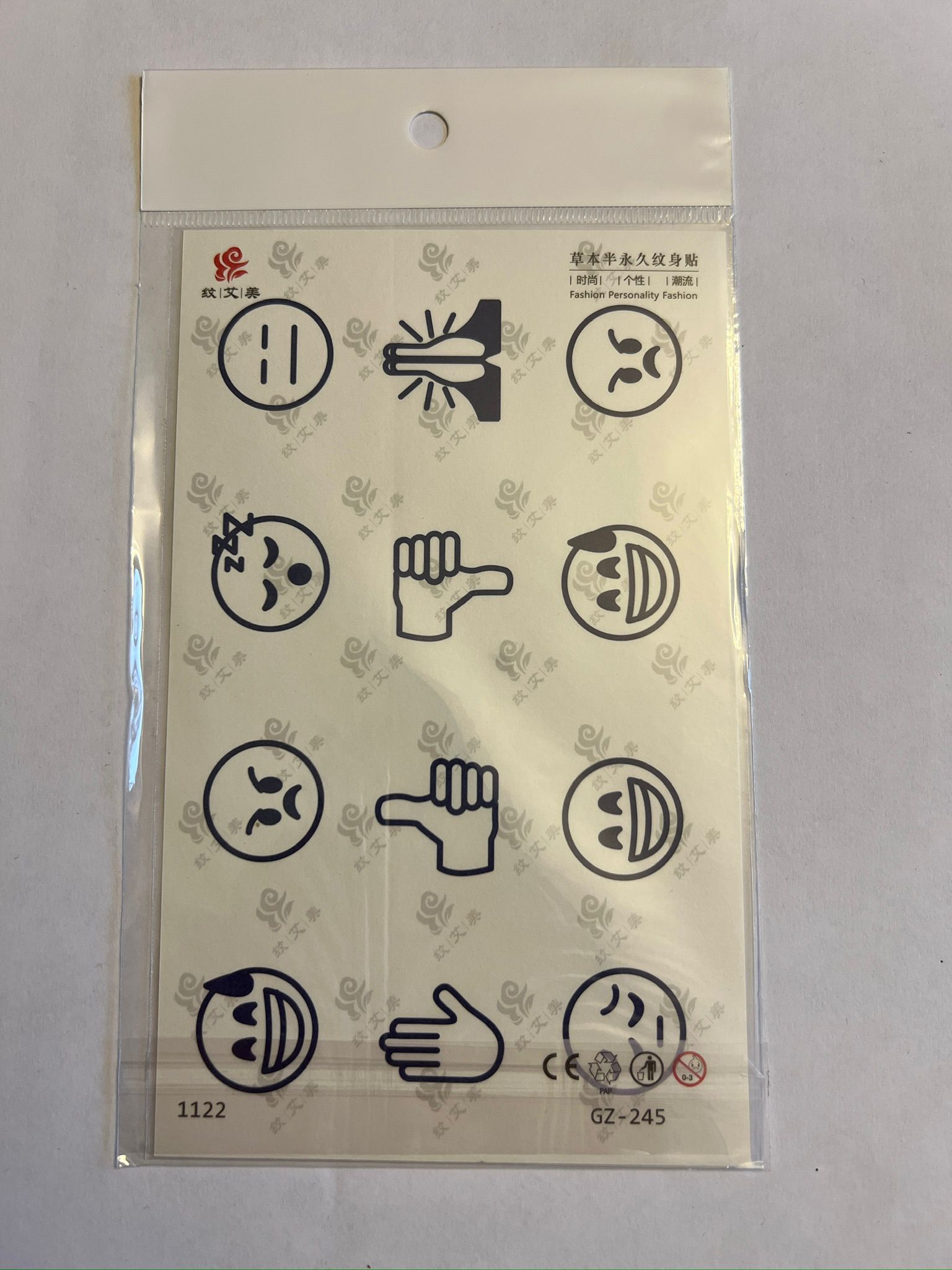 Emojiler 18x11 cm  Yarı Kalıcı Hayalet Geçici Dövme Yapıştırma Dövme