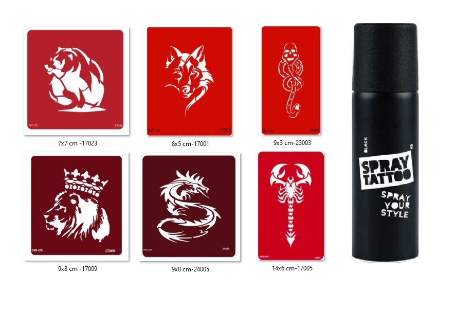 Ayı Ve Akrep Geçici Sprey Dövme Seti Spray Tatto