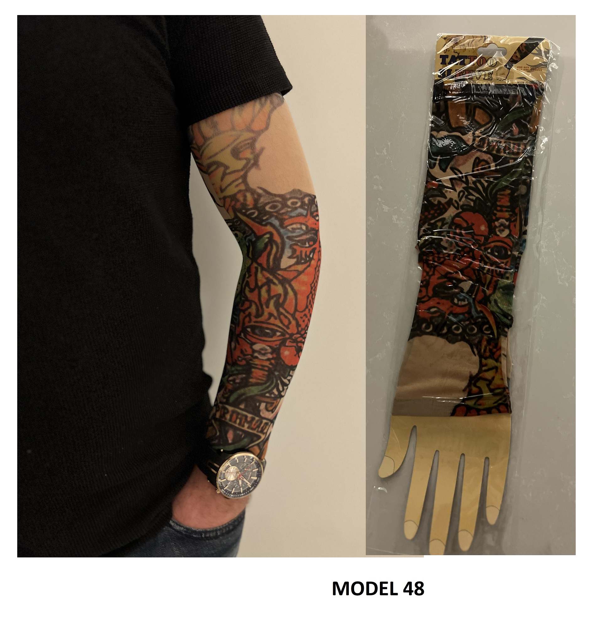 Giyilebilir Dövme Çift Kol 2 Adet Kol Çorap Dövmesi Sleeve tattoo Model48