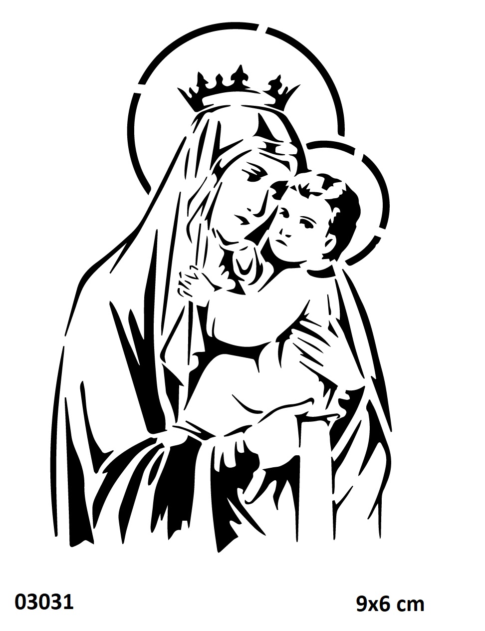 Meryem ve Bebek İsa Geçici Dövme Şablonu Stencil Kalıp