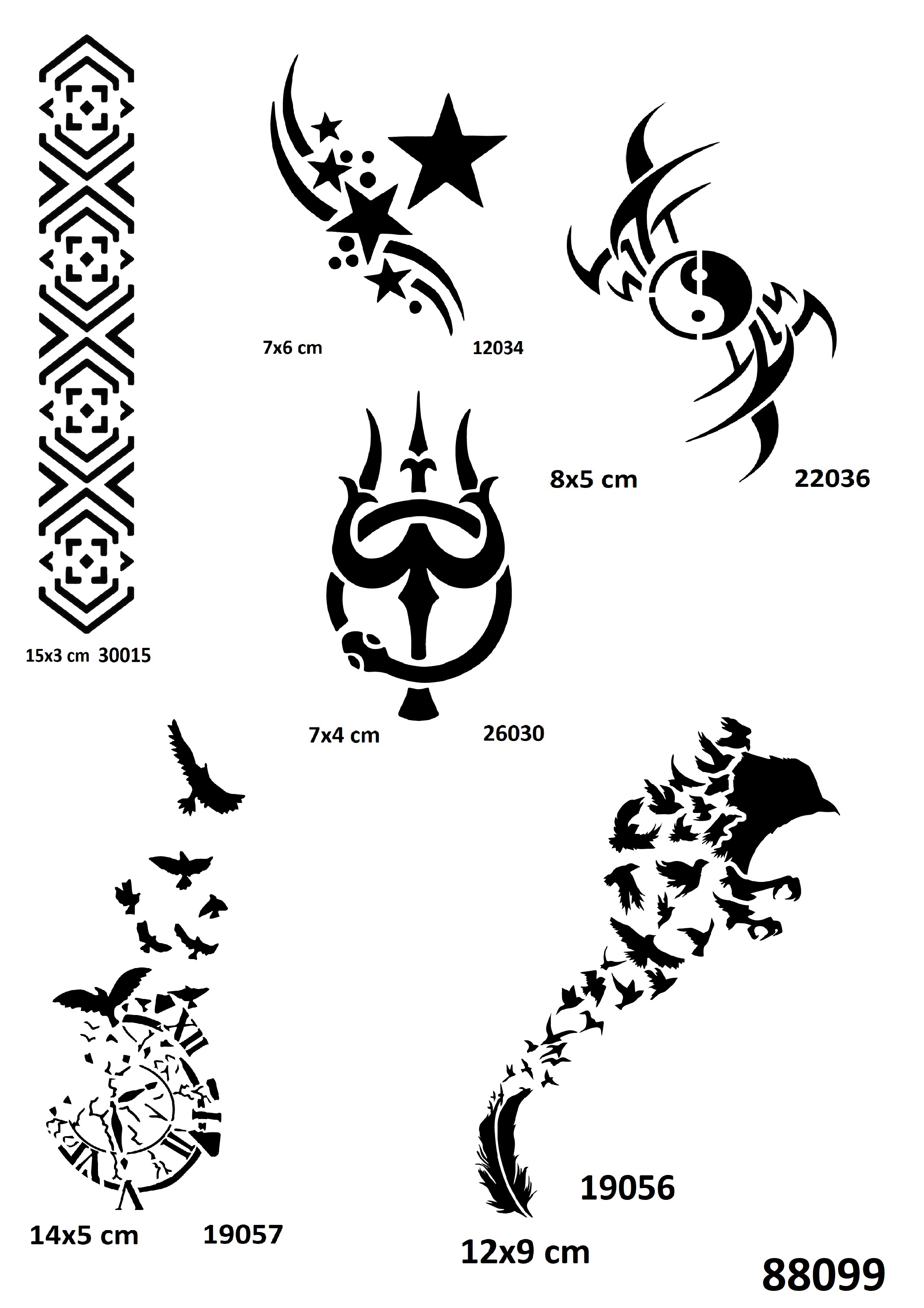 Kuş ve Kol Geçici Dövme Kalıpları Tattoo Stencil Modelleri