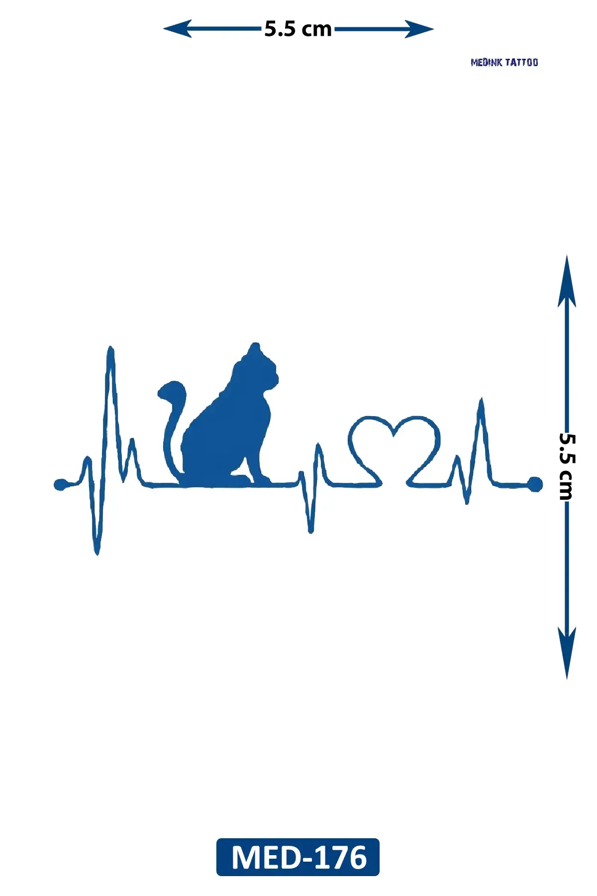 Kedi Nabız 5 cm Minimal geçici Dövme Yarı Kalıcı Geçici Dövme