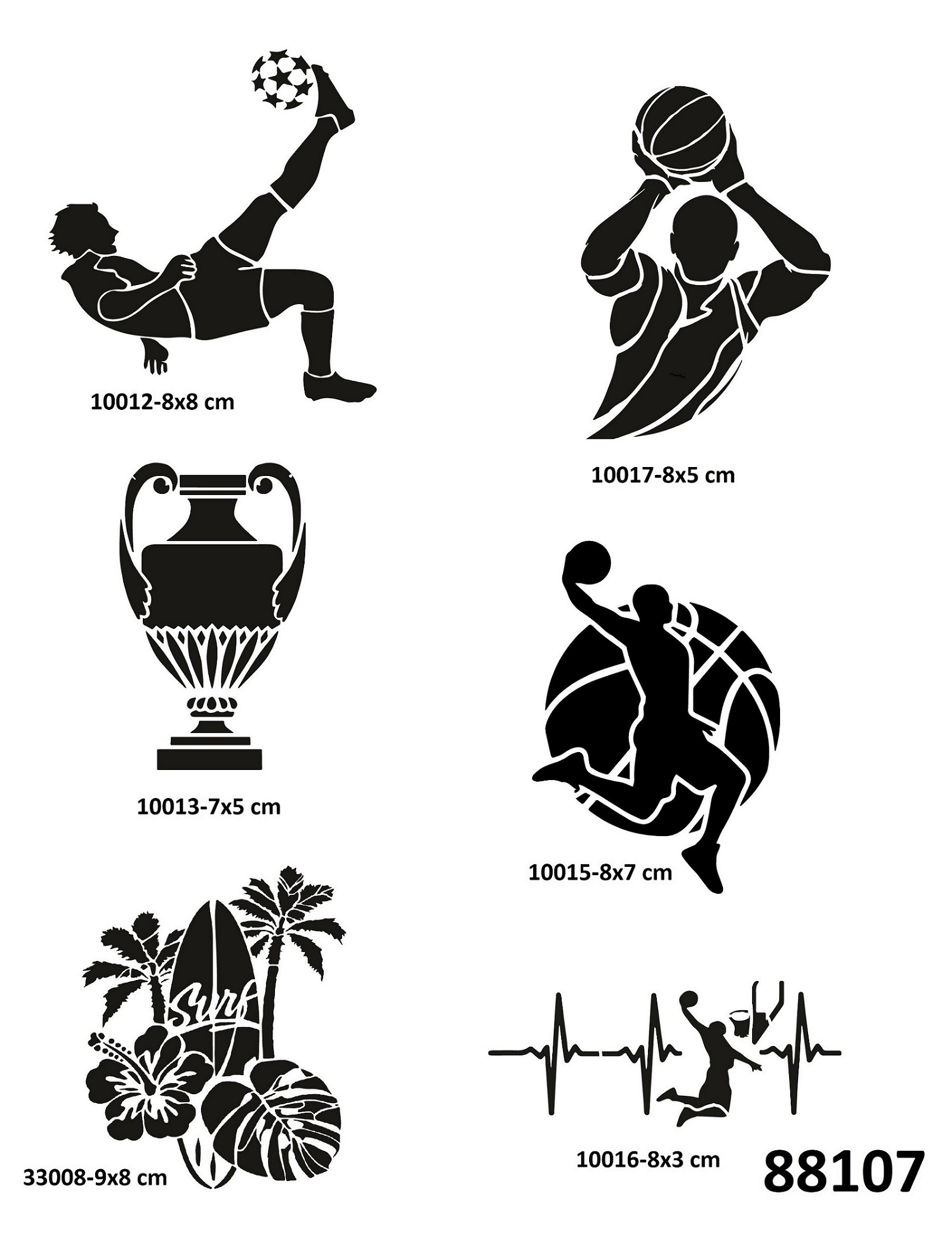 Sporcu Modelleri 6 Adet Geçici Dövme Şablonu Tattoo Stencil Modelleri