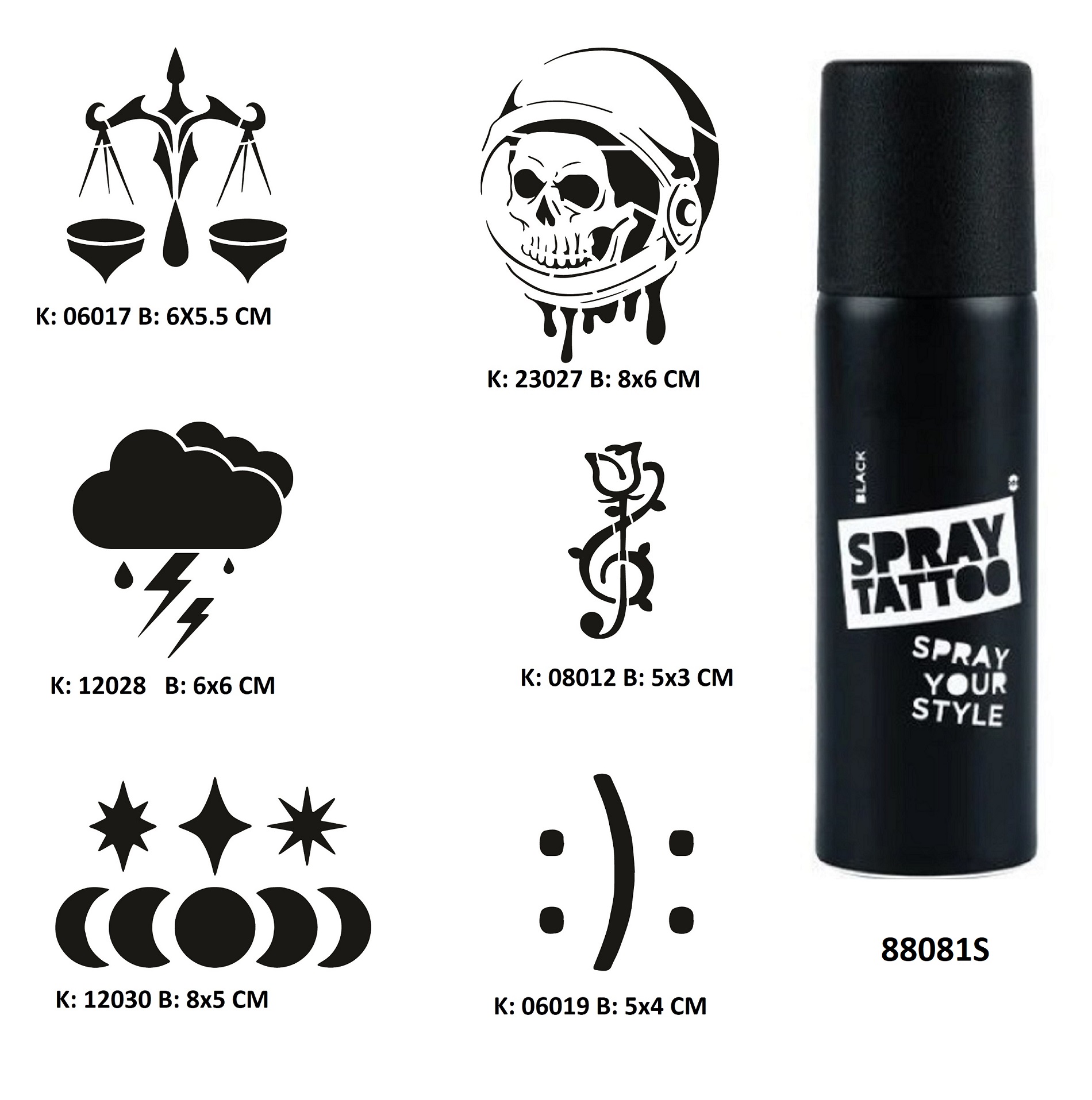 Gökyüzünün Adaleti Spray Tattoo Geçici Dövme Seti Sprey Dövme Kiti