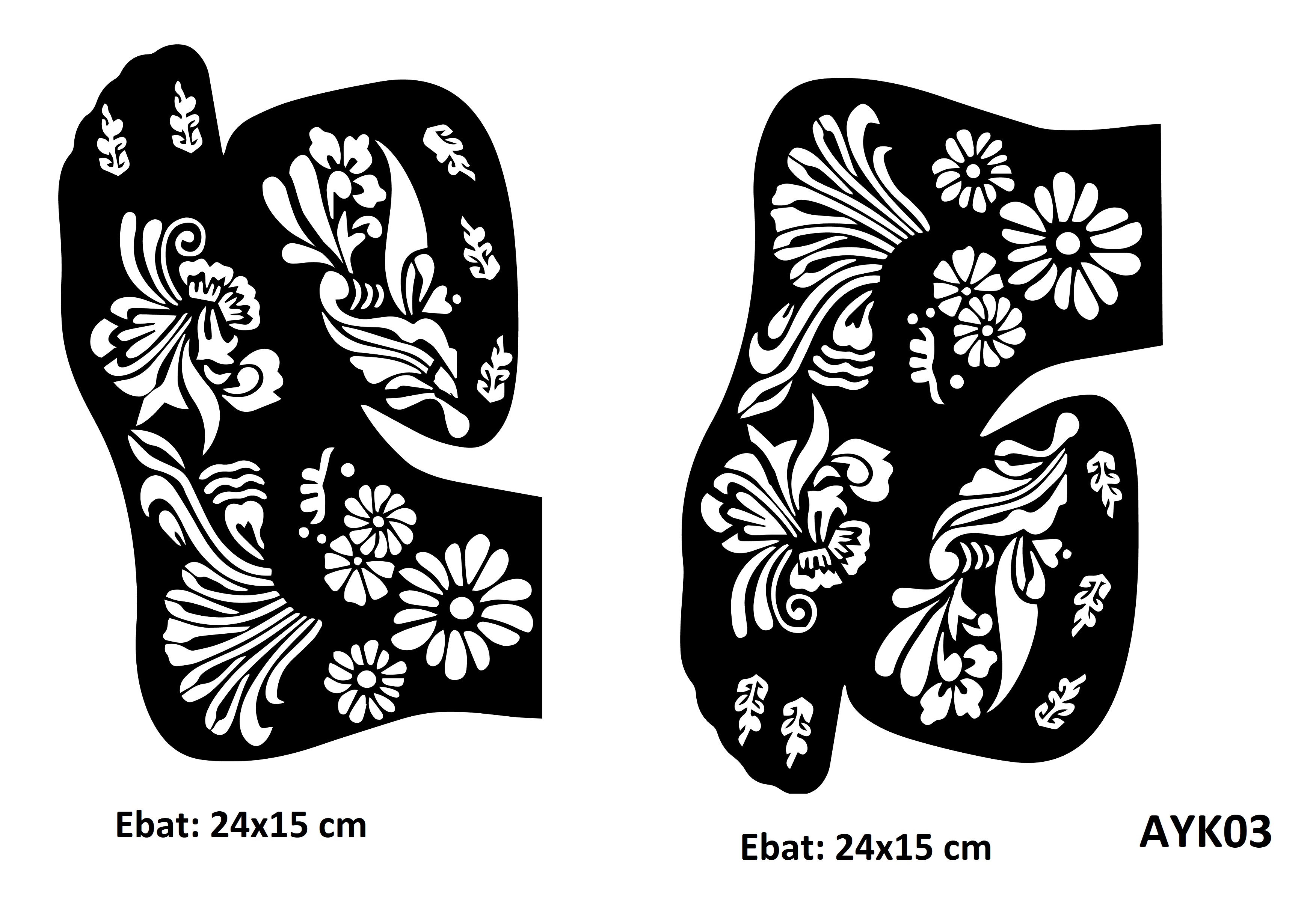 Papatya Deseni 2 Adet Ayak Kına Kalıbı Sadece Kalıp Kınasız