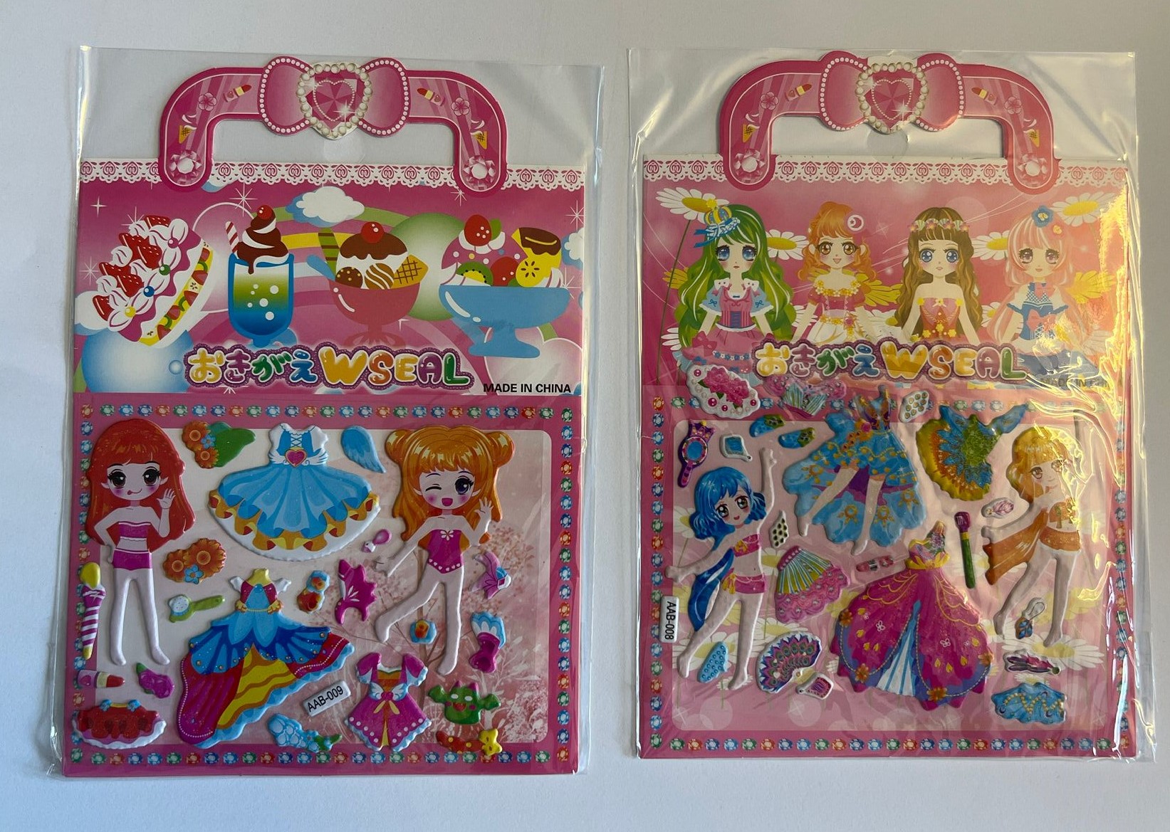 2 Adet Prenses Giydirme Kız Çocuk 3D Kabartmalı Sticker Çıkartma seti Model4