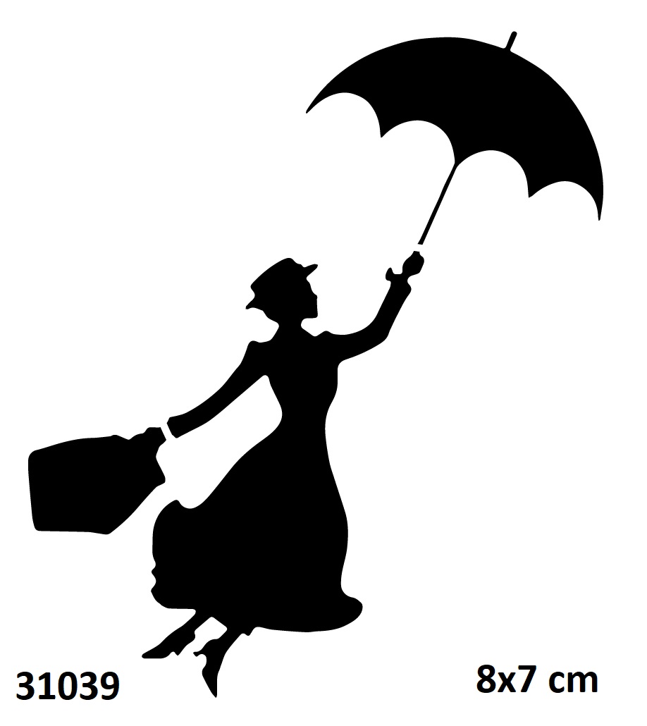 Şemsiyeli Kadın Geçici Dövme Şablonu Stencil Kalıp