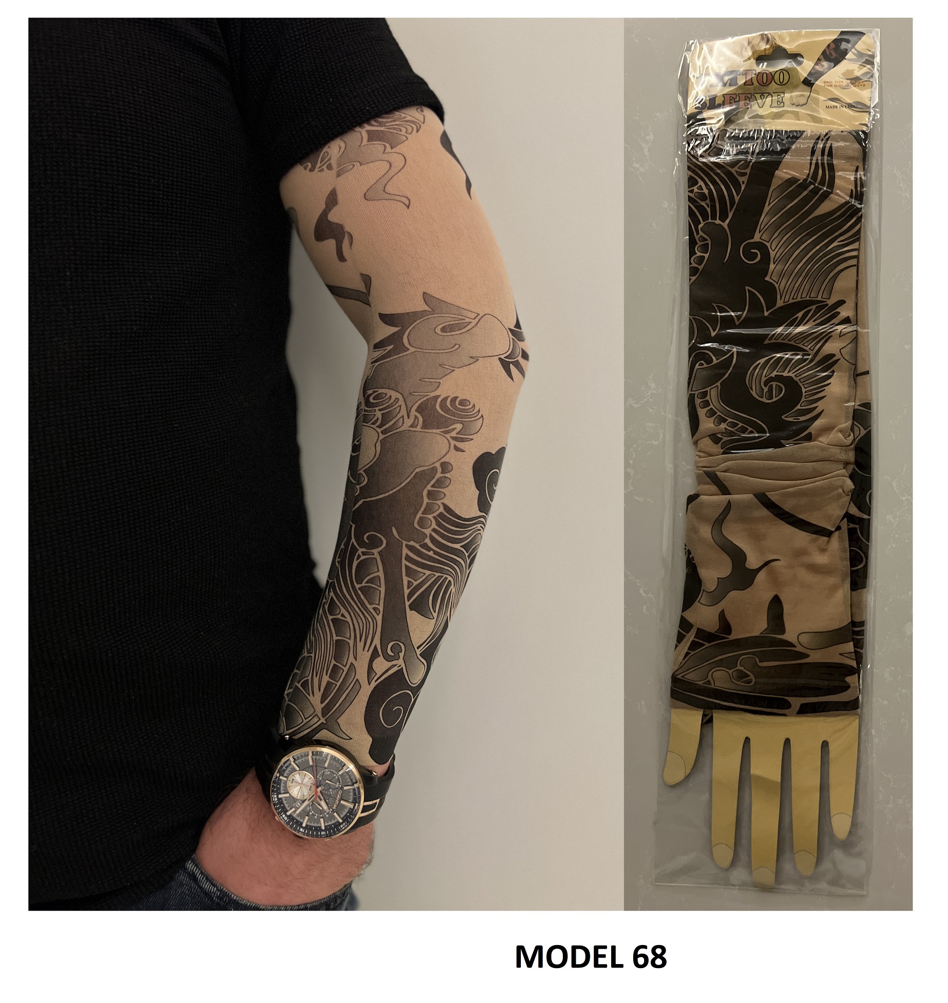 Giyilebilir Dövme Çift Kol 2 Adet Kol Çorap Dövmesi Sleeve tattoo Model68