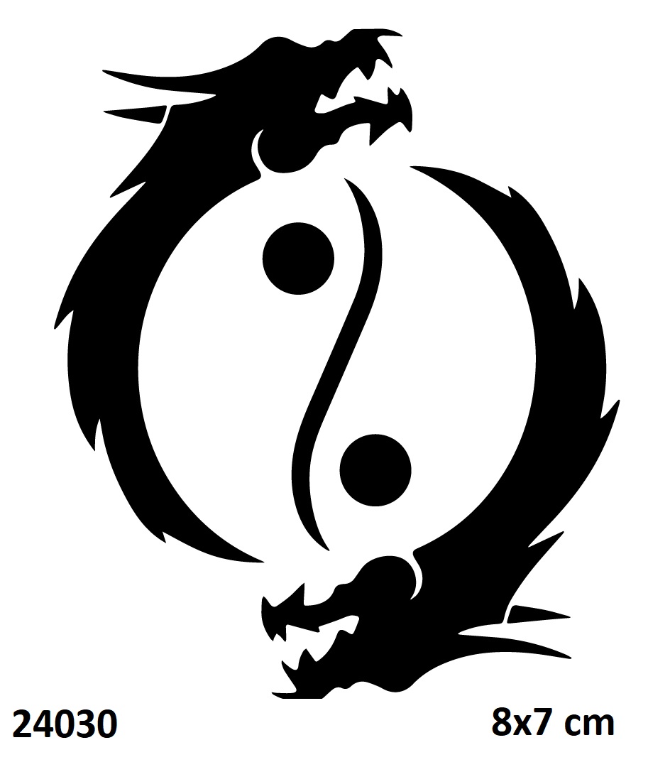 Ying Yang Ejderha Geçici Dövme Şablonu Stencil Kalıp