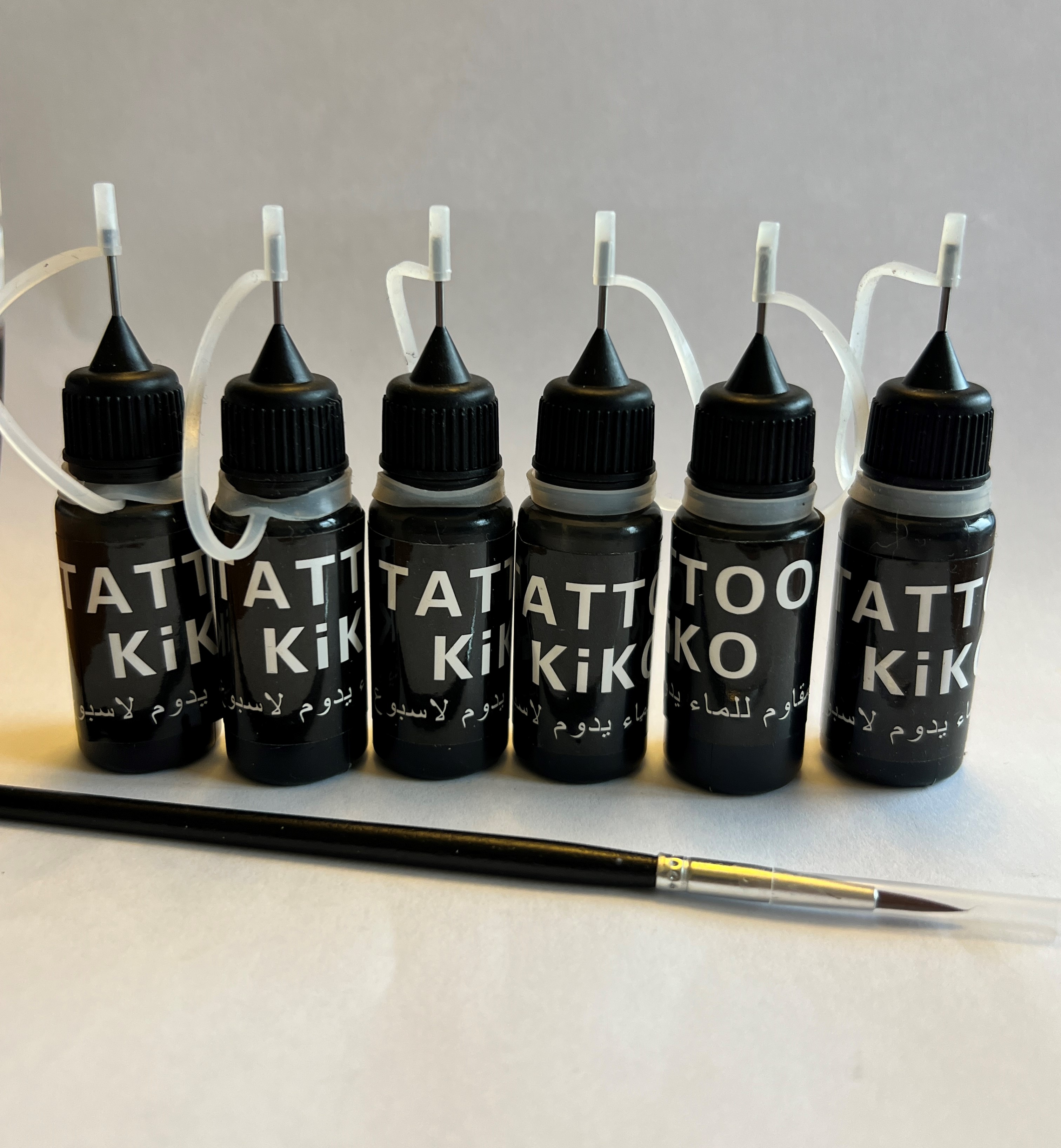 6 Adet Likit Geçici Dövme Boyası Tattoo Kiko Kalem Uçlu
