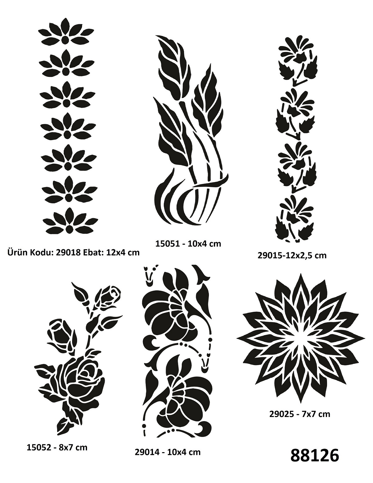 Kadın Mandala ve Çiçek desenleri Geçici Dövme Şablonu Seti
