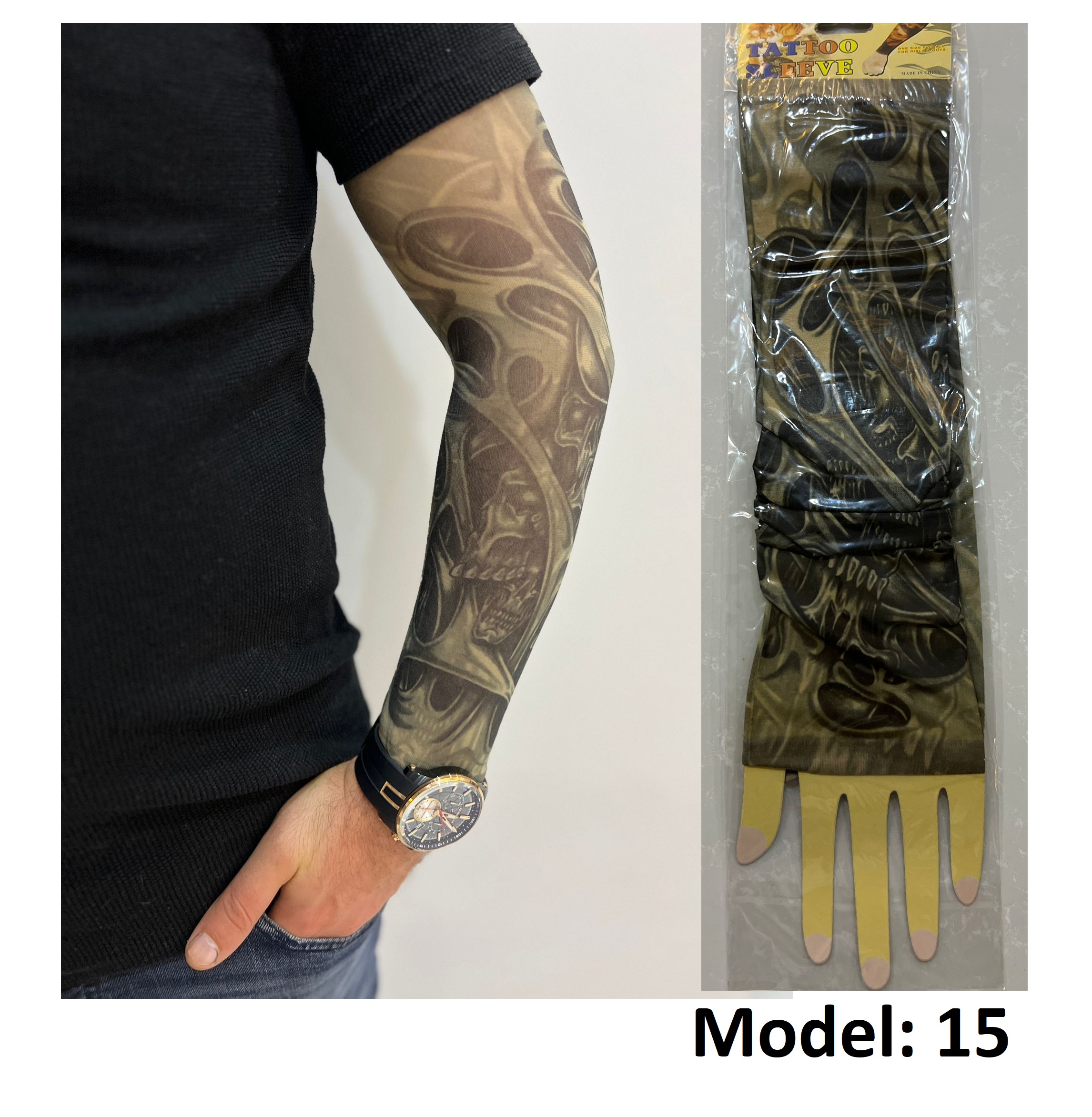 Giyilebilir Dövme Çift Kol 2 Adet Kol Çorap Dövmesi Sleeve tattoo Model15
