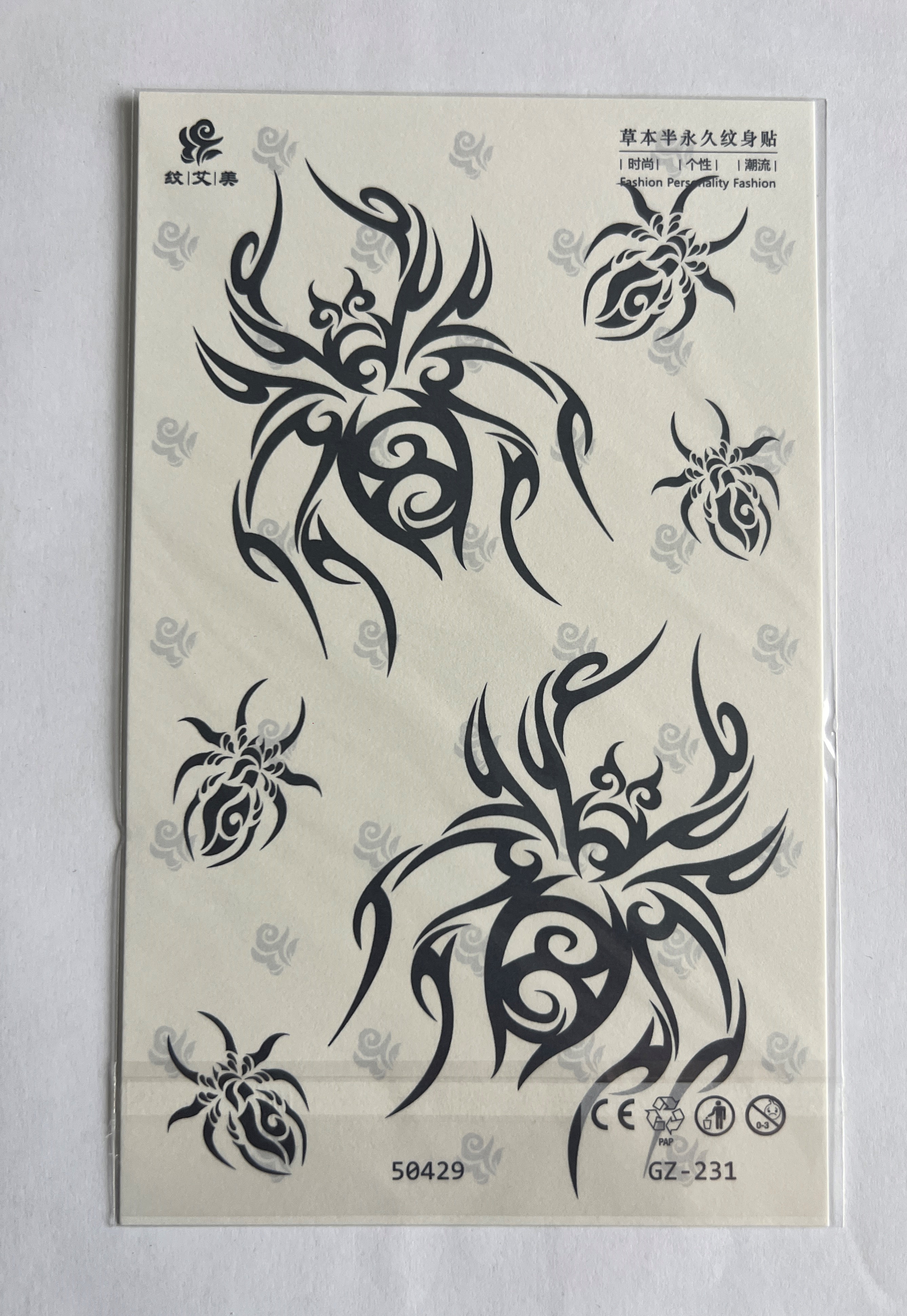 Örümcek Yarım Kol Yarı Kalıcı 1 Ay Kalıcı Geçici Dövme 18x11 cm