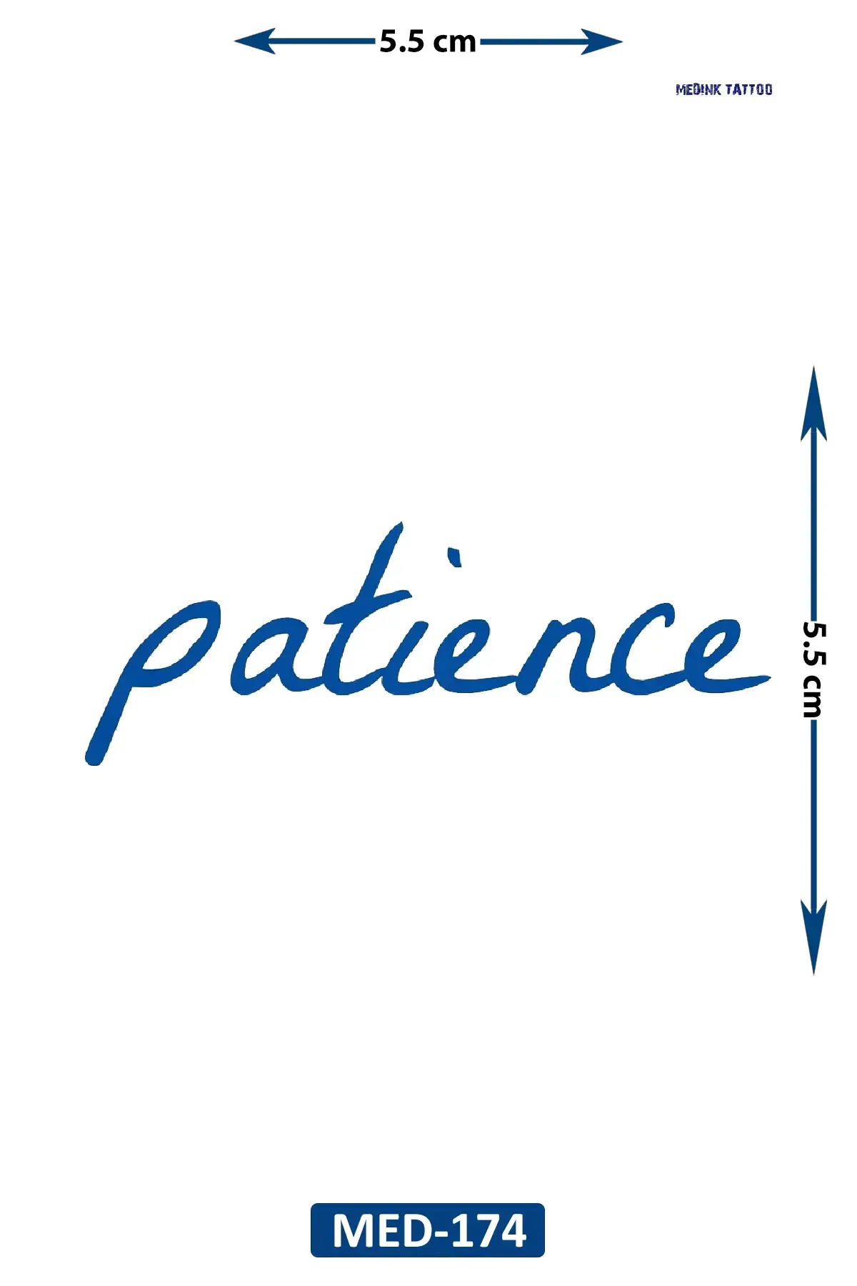 Patience 5 cm Minimal geçici Dövme Yarı Kalıcı Geçici Dövme