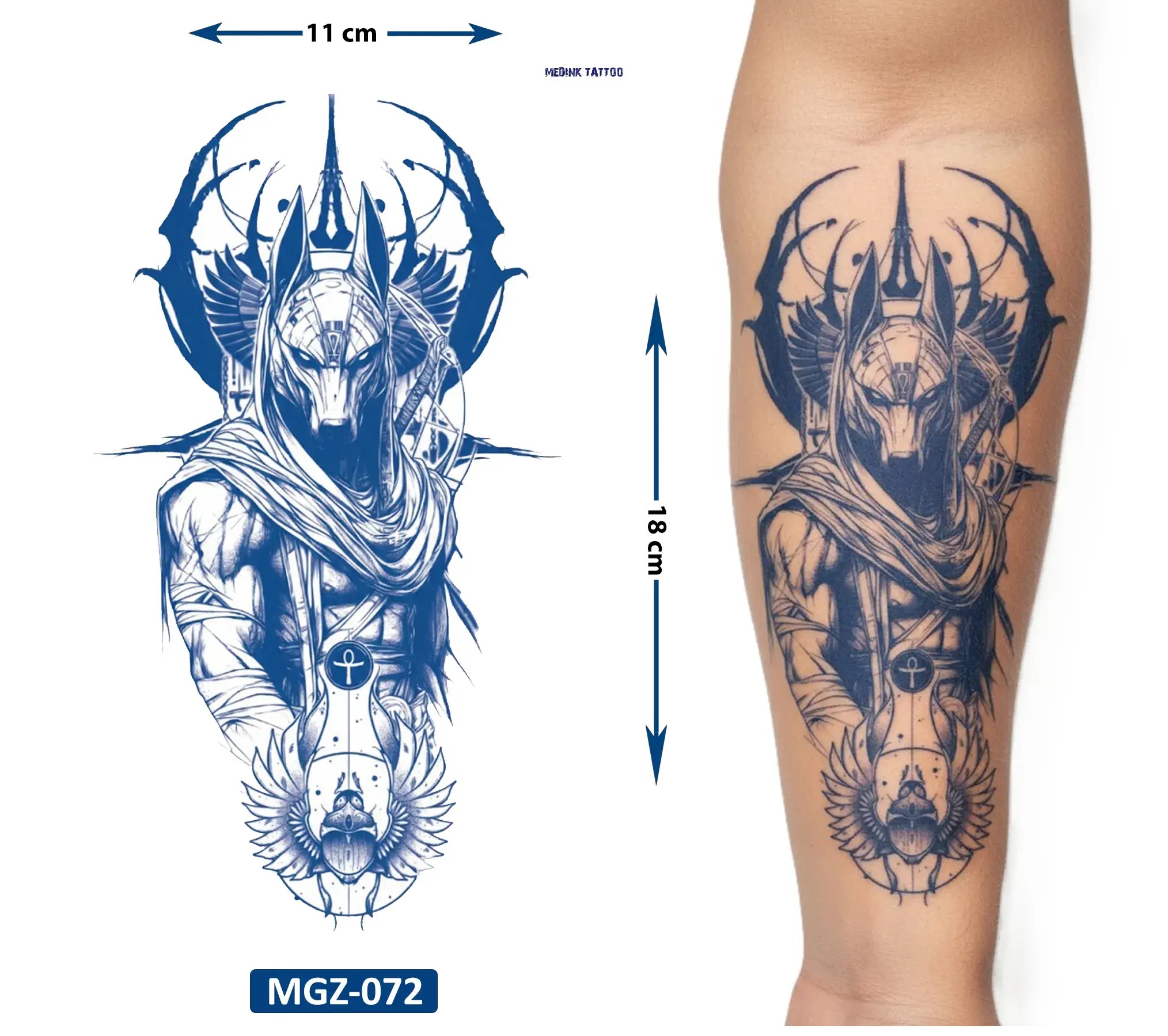 Anubis 1 Ay Kalıcı Geçici Dövme Yapıştırma Dövme