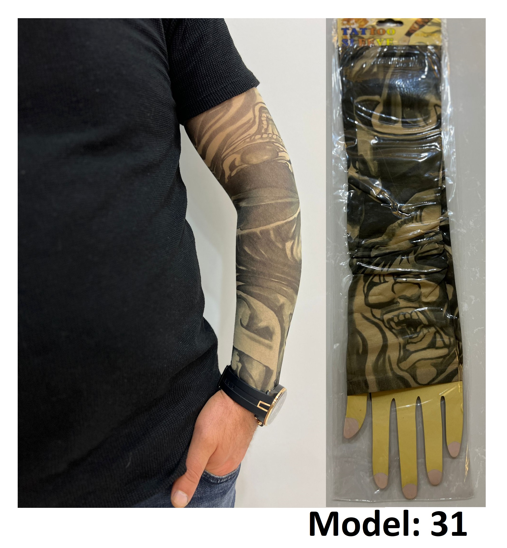 Giyilebilir Dövme Çift Kol 2 Adet Kol Çorap Dövmesi Sleeve tattoo Model31