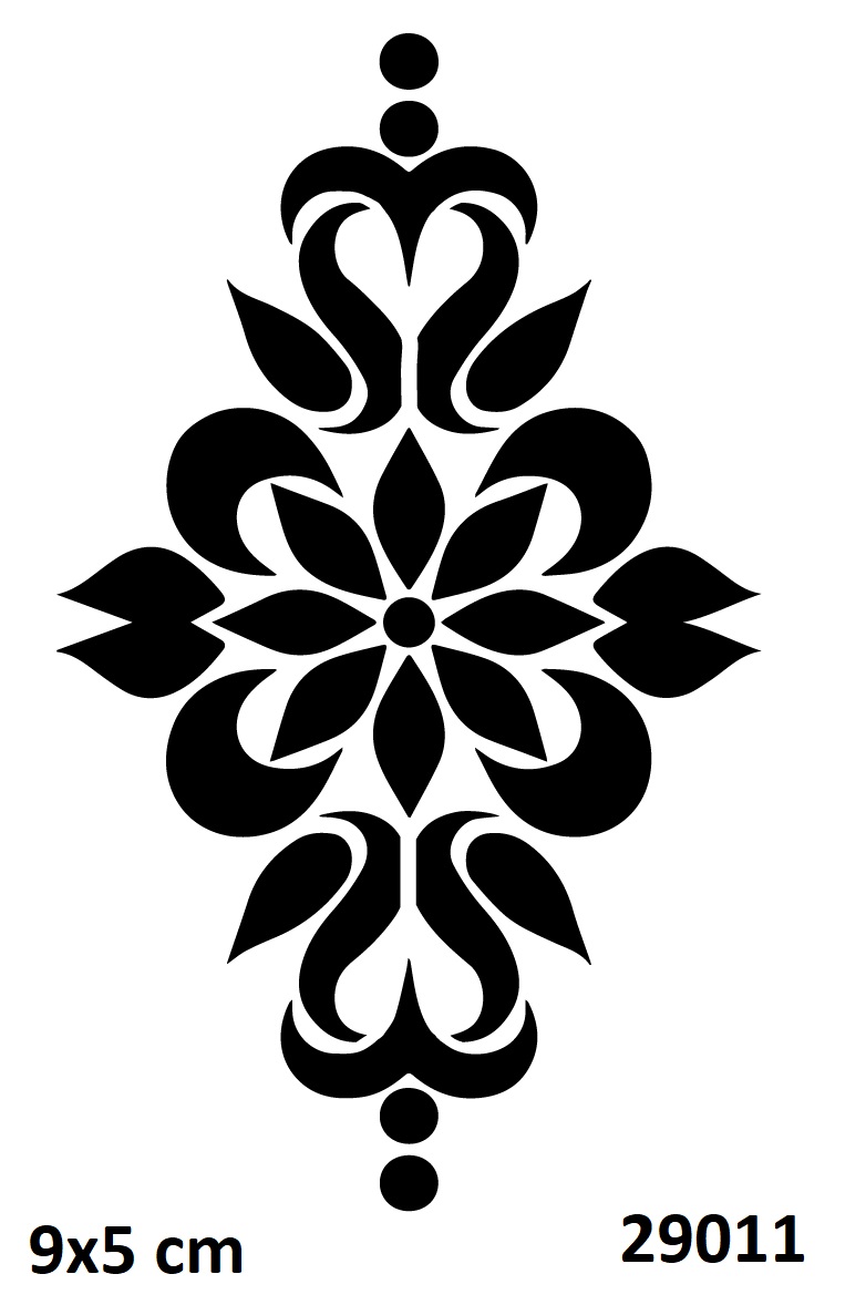 Dikey Mandala Çiçeği Dövmesi Geçici Dövme Deseni