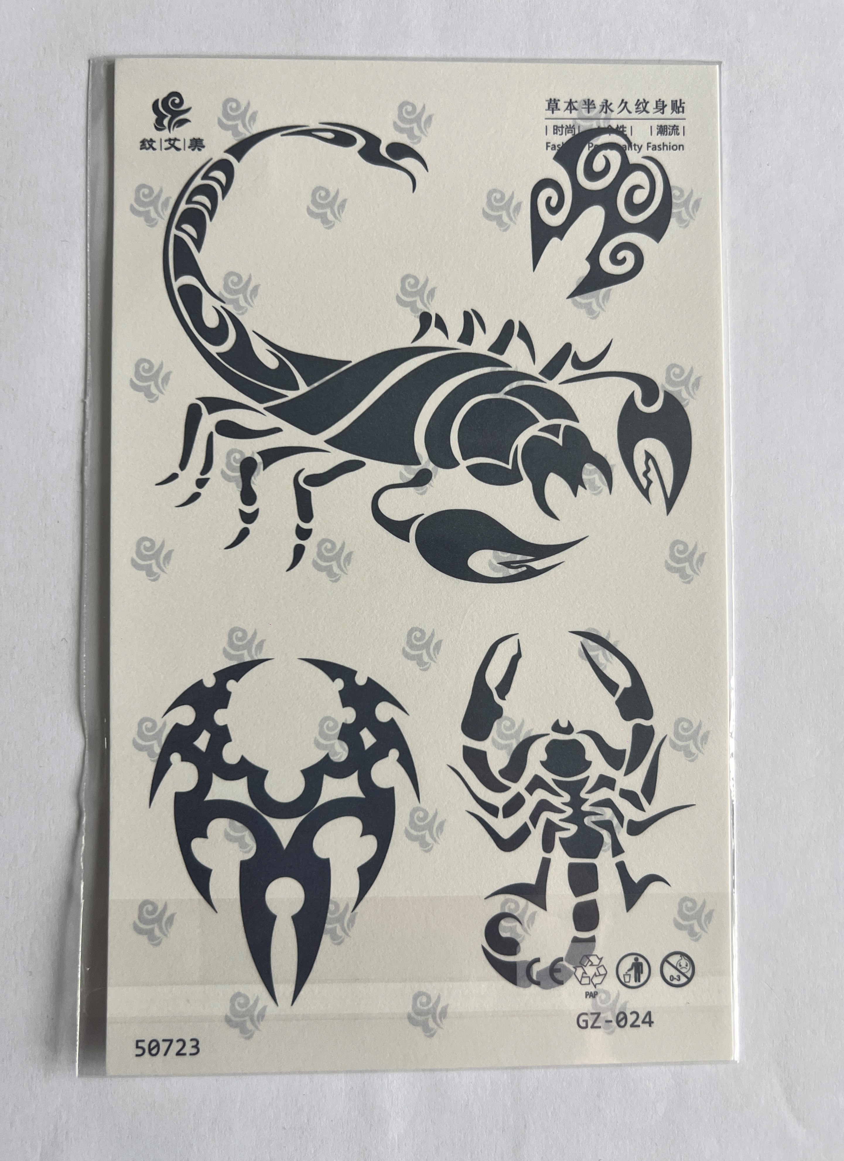 Akrep Yarım Kol Yarı Kalıcı 1 Ay Kalıcı Geçici Dövme 18x11 cm