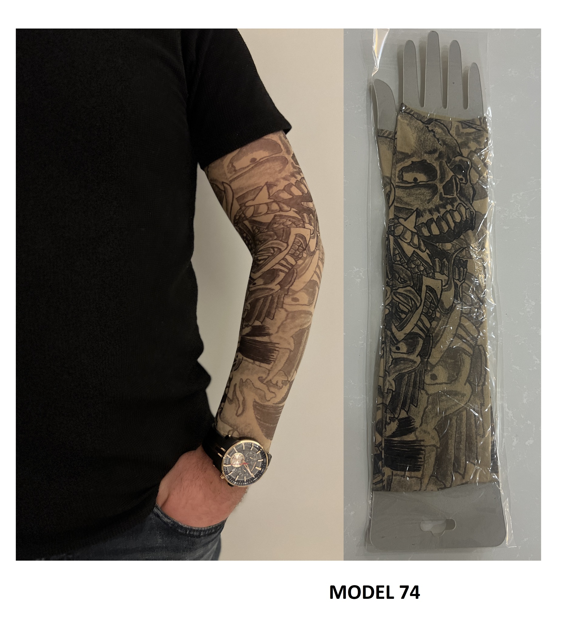 Giyilebilir Dövme Çift Kol 2 Adet Kol Çorap Dövmesi Sleeve tattoo Model74