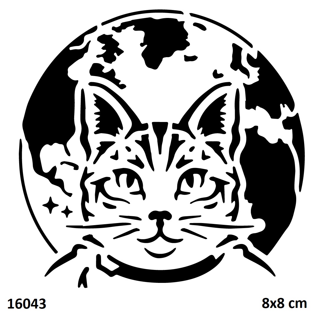 Dünya Kedi Geçici Dövme Şablonu Stencil Kalıp