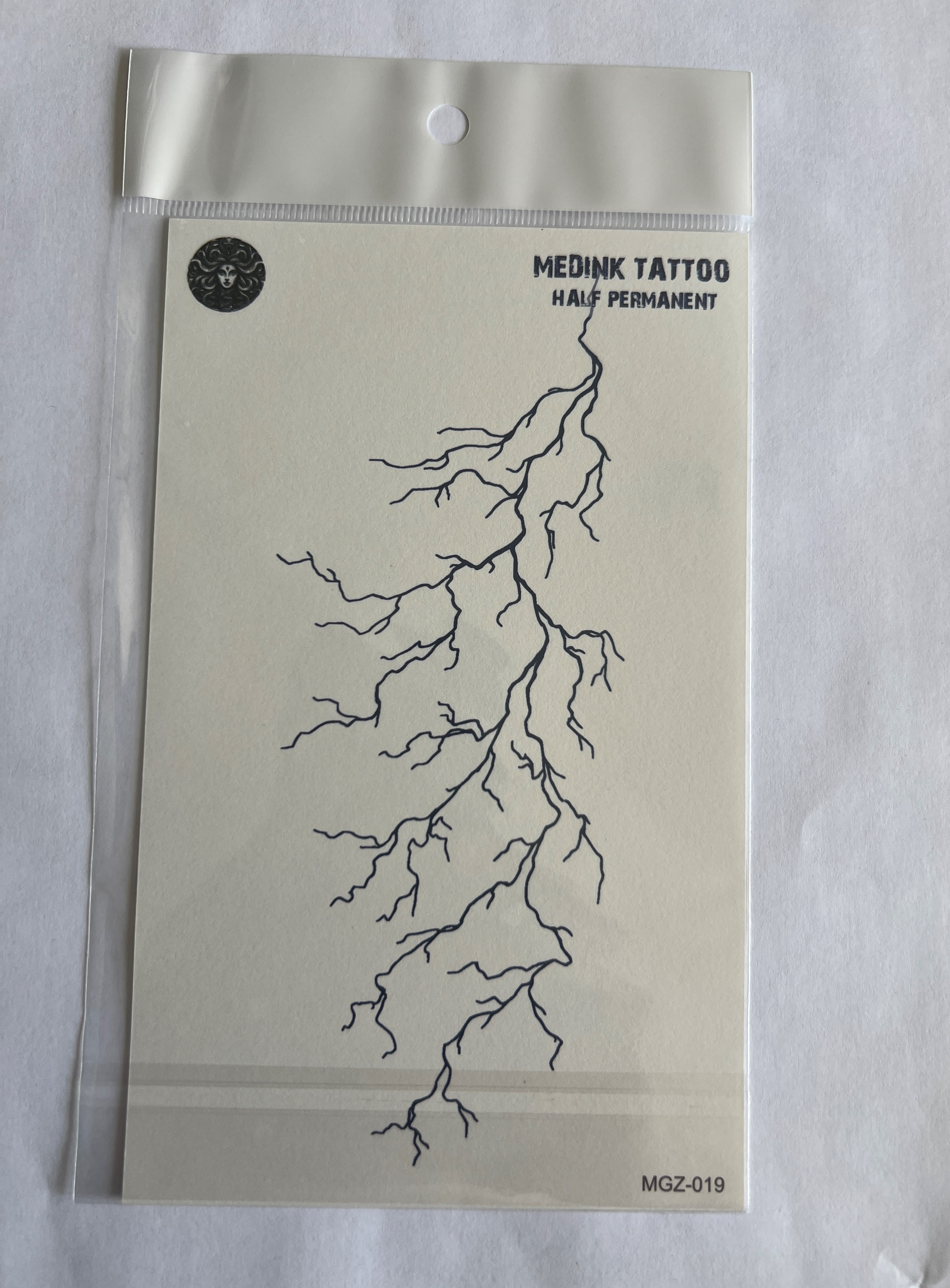 Yıldırım 18x11 cm Yarı Kalıcı Hayalet Geçici Dövme Yapıştırma Dövme