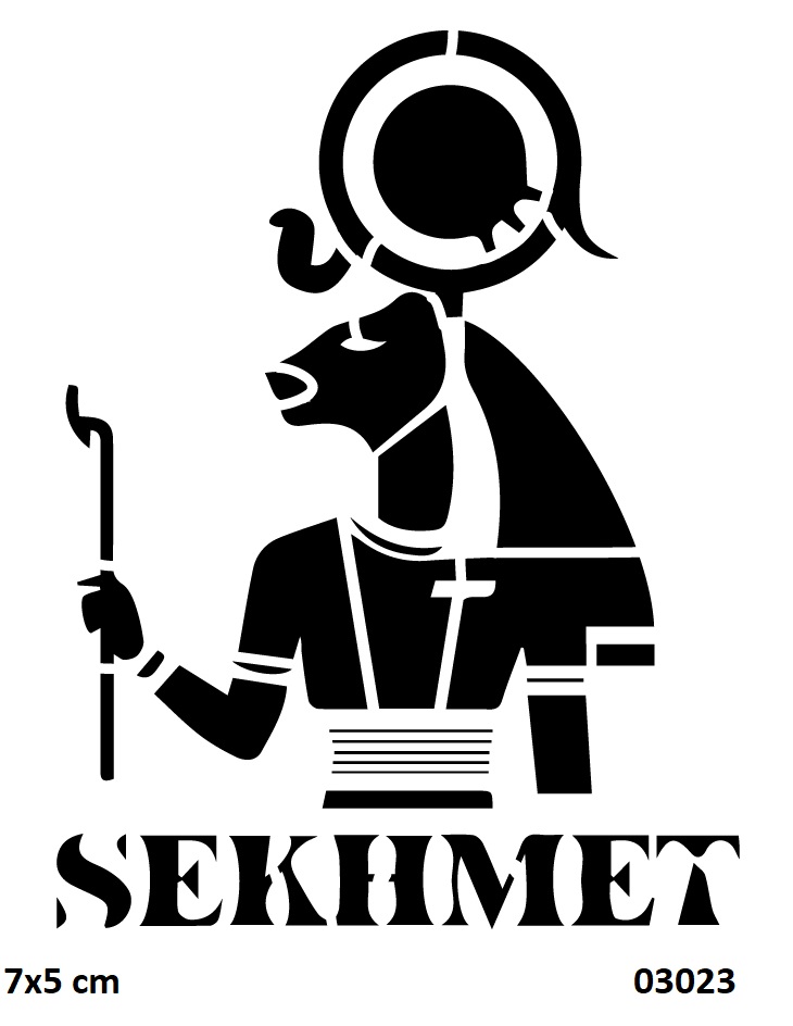 Antik Mısır Tanrı Sekhmet Geçici Dövme Şablonu