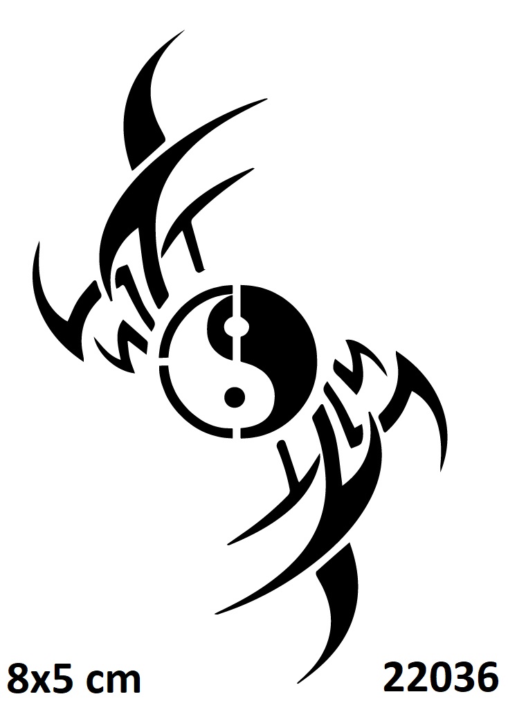 Ying Yang Bıçakları Dövmesi Geçici Dövme Deseni