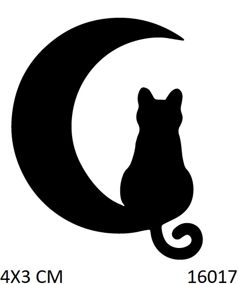 Ay'da Bir Kedi Geçici Dövme Şablonu